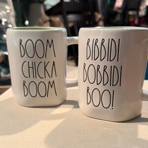 Rae Dunn White Ceramic 'Boom Chicka Boom' & 'Bibbidi Bobbidi Boo' Mug Duo